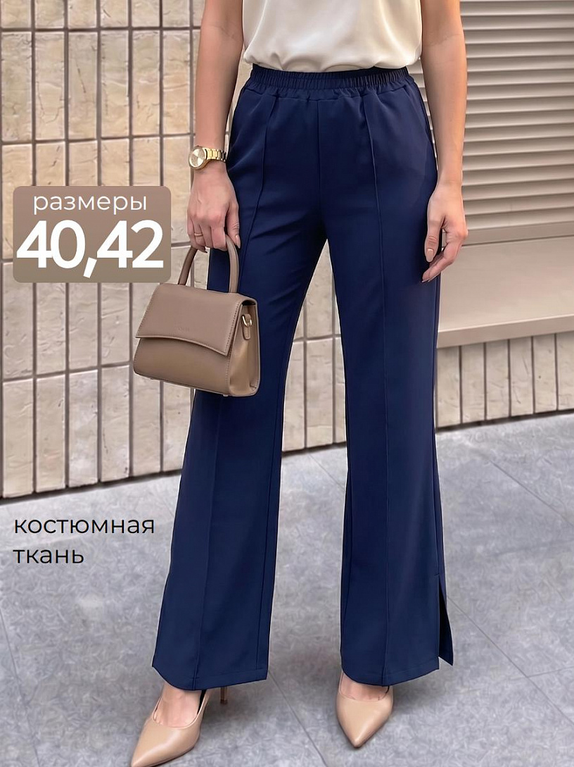 РАСПРОДАЖА Брюки женские клеш_255/темно-синий